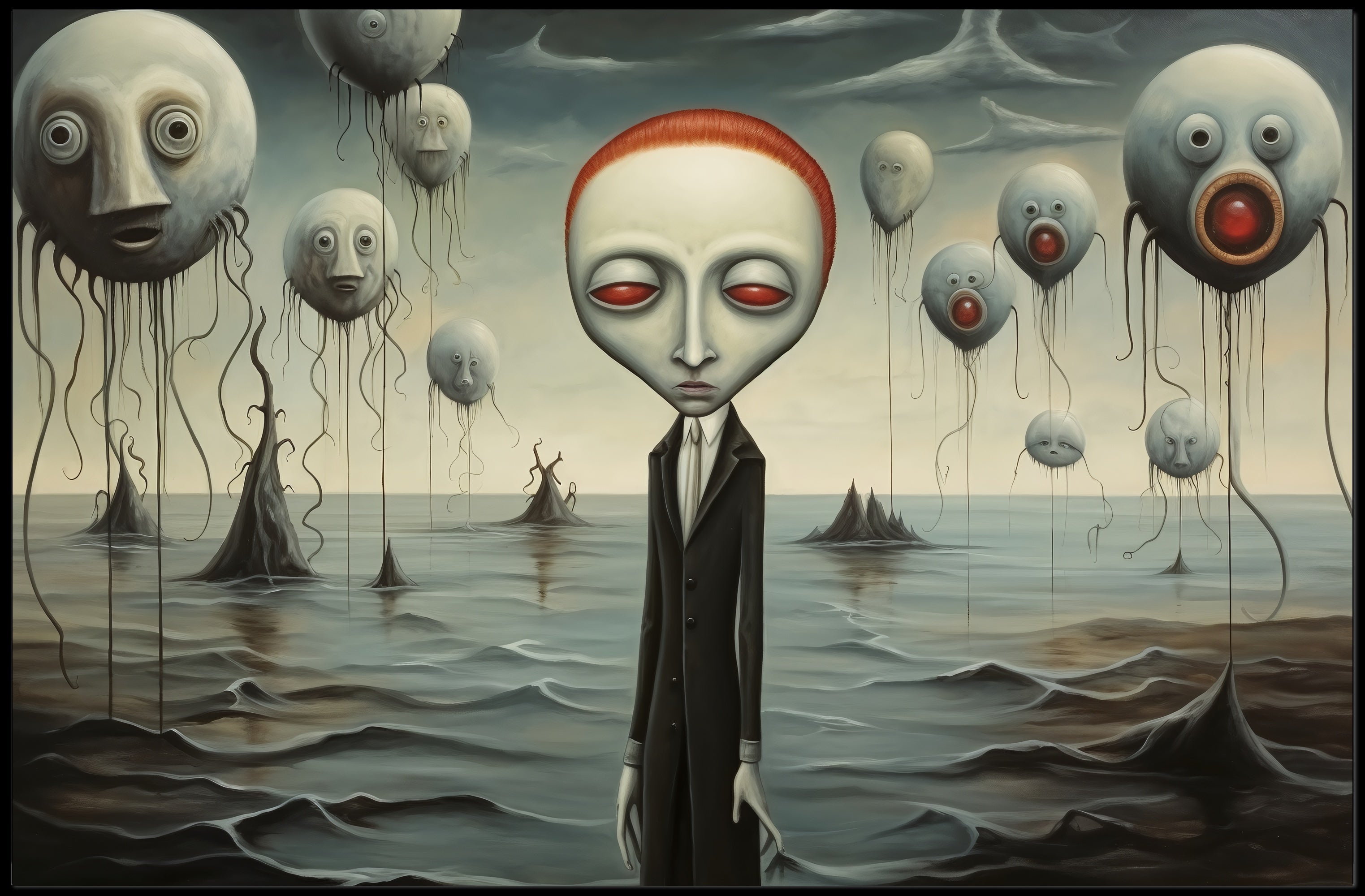 Eerie Surrealism: Dreamy Otherworldly Art Poster - Artistic Poster