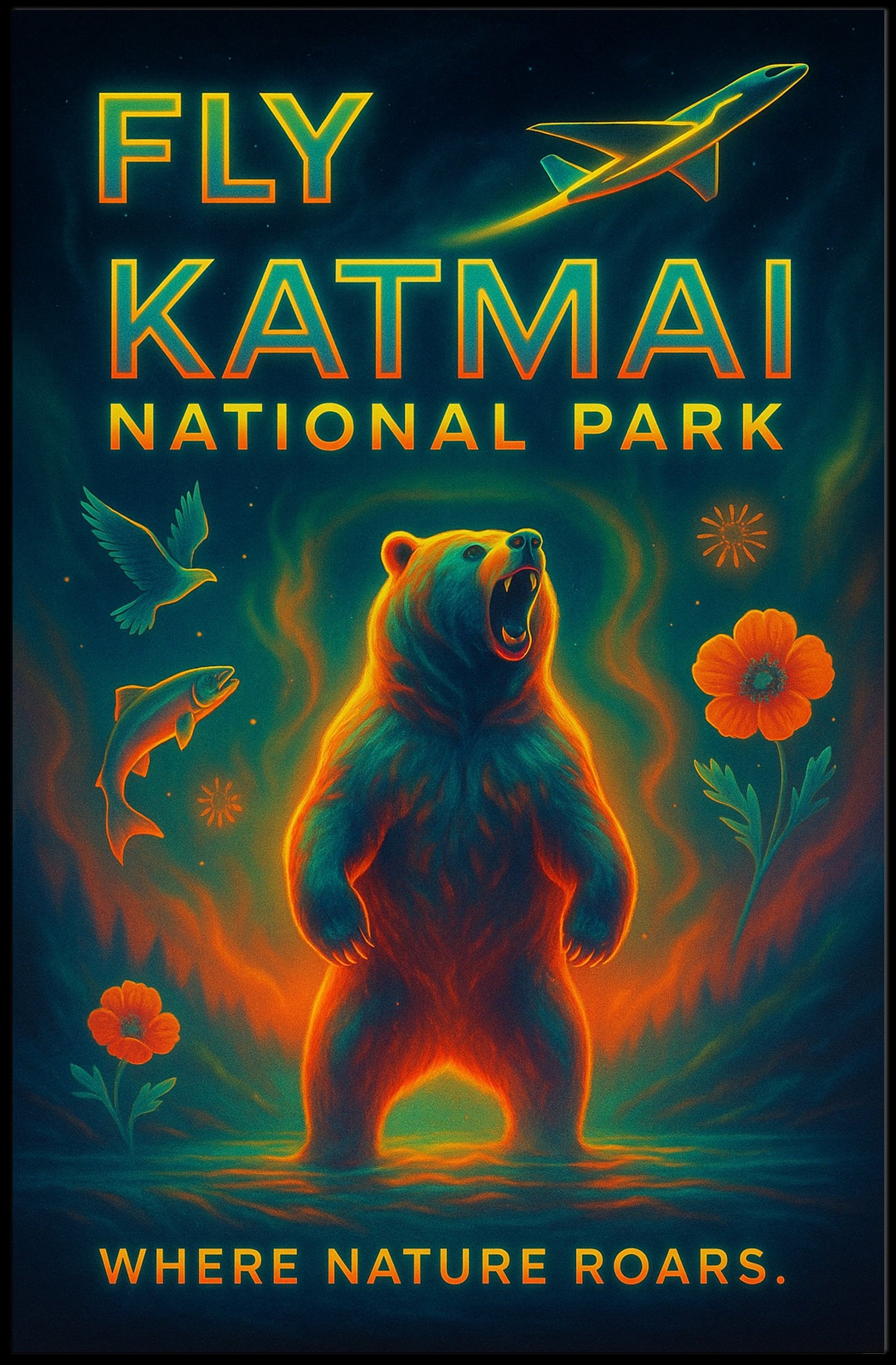 Fly to Katmai National Park Wall Art Print