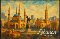 Lebanon Architectural Splendor Mediterranean Cityscape Heritage Photography Realism Art Nouveau Poster
