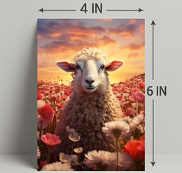 Serene Sheep At Sunset Poster PosterGoat