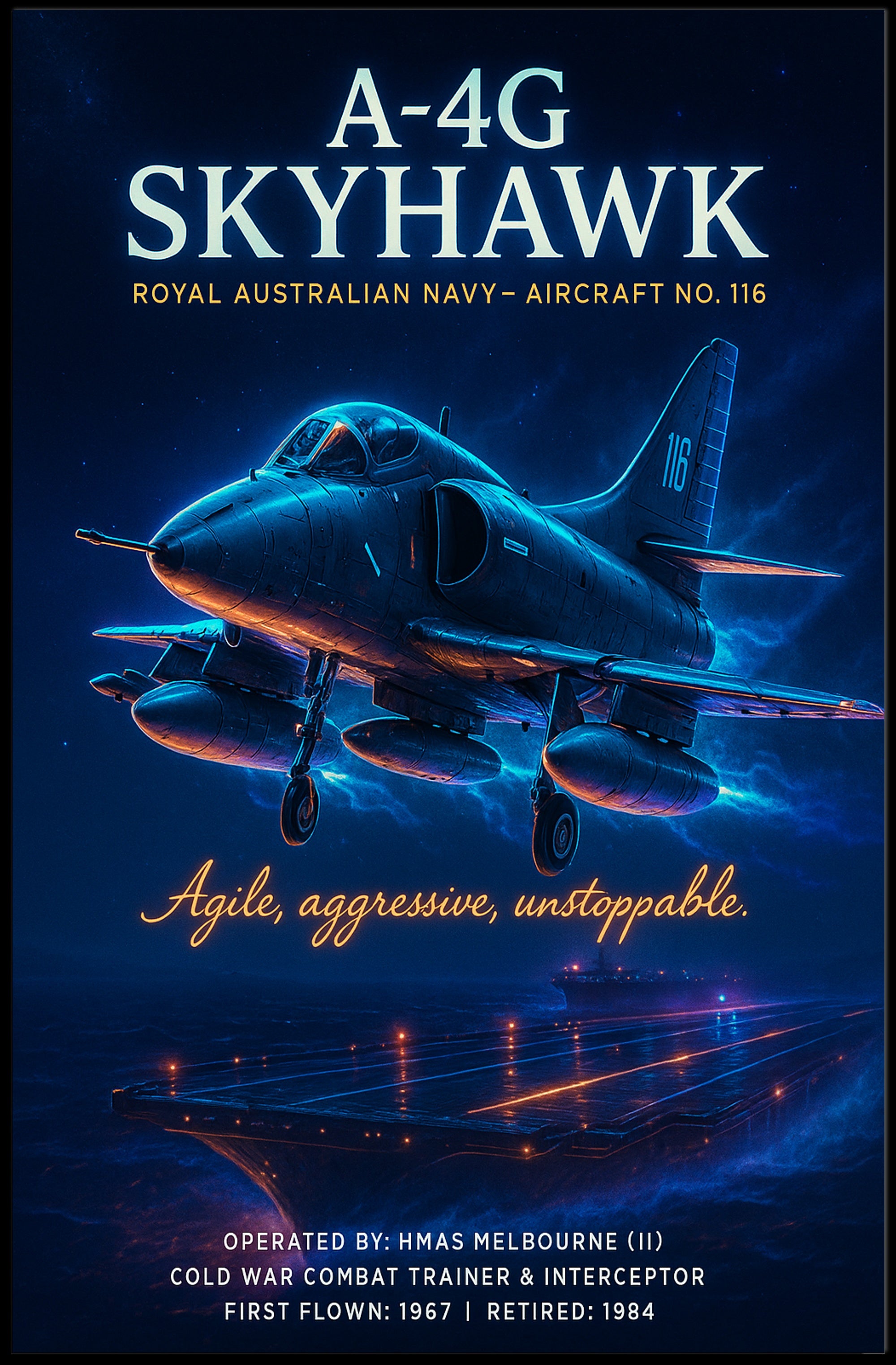 A-4G Skyhawk Cold War Military Recruitment Poster