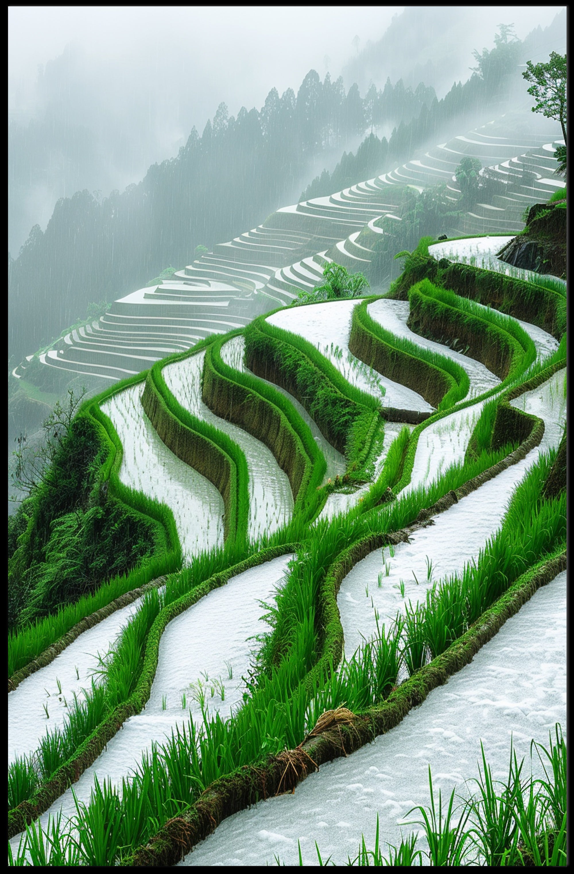 Terraced Rice Fields Serenity: Cultural or Heritage Poster PosterGoat