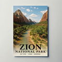 Zion National Park Utah Scenic Canyon River Views Travel Poster Travel Poster