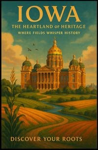 Discover Your Roots: Iowa Heritage Travel Poster