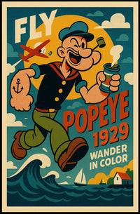 Popeye Vintage Poster Print 1929 Wander In Color