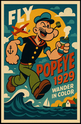 Popeye Vintage Poster Print 1929 Wander In Color
