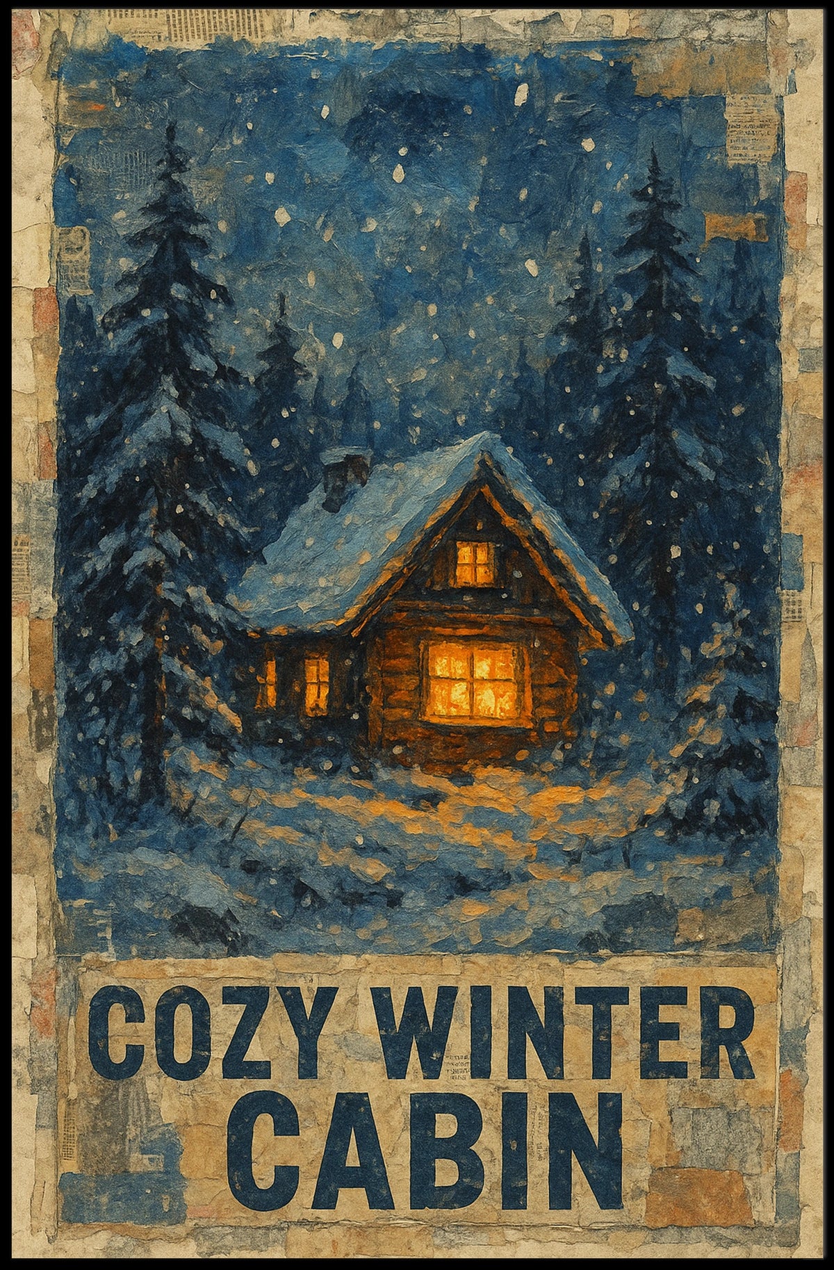 Cozy Winter Cabin Poster