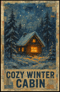Cozy Winter Cabin Poster