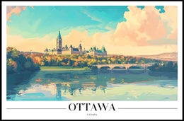 Ottawa Landscape Artistry with Historic Architecture Travel Poster