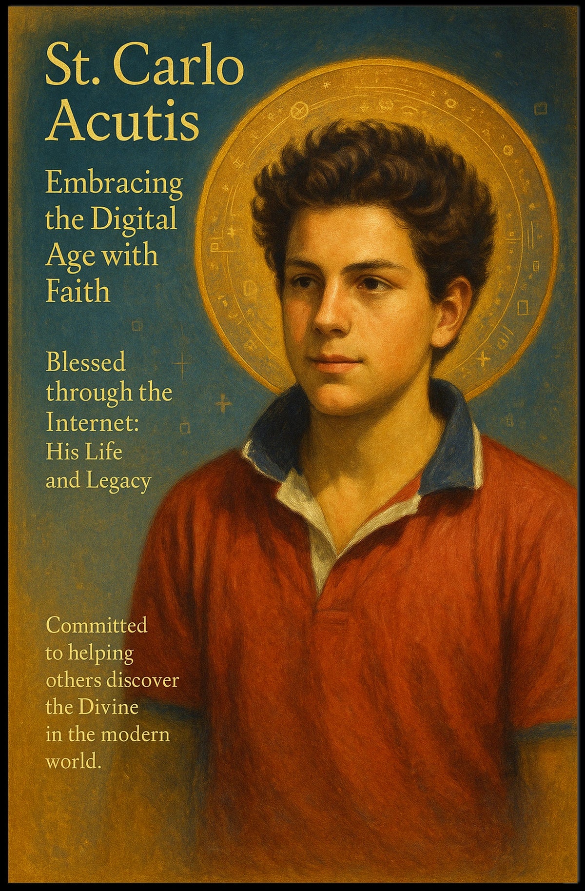 St. Carlo Acutis Embracing the Digital Age with Faith Poster