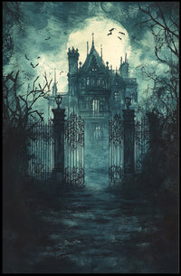 Gothic Mansion Victorian Era Scene Artistic Poster