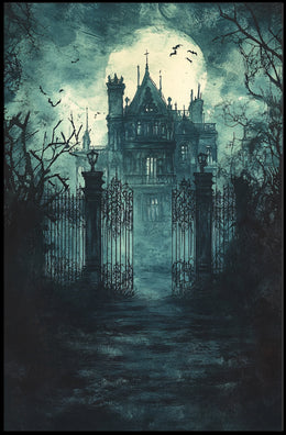 Gothic Mansion Victorian Era Scene Artistic Poster