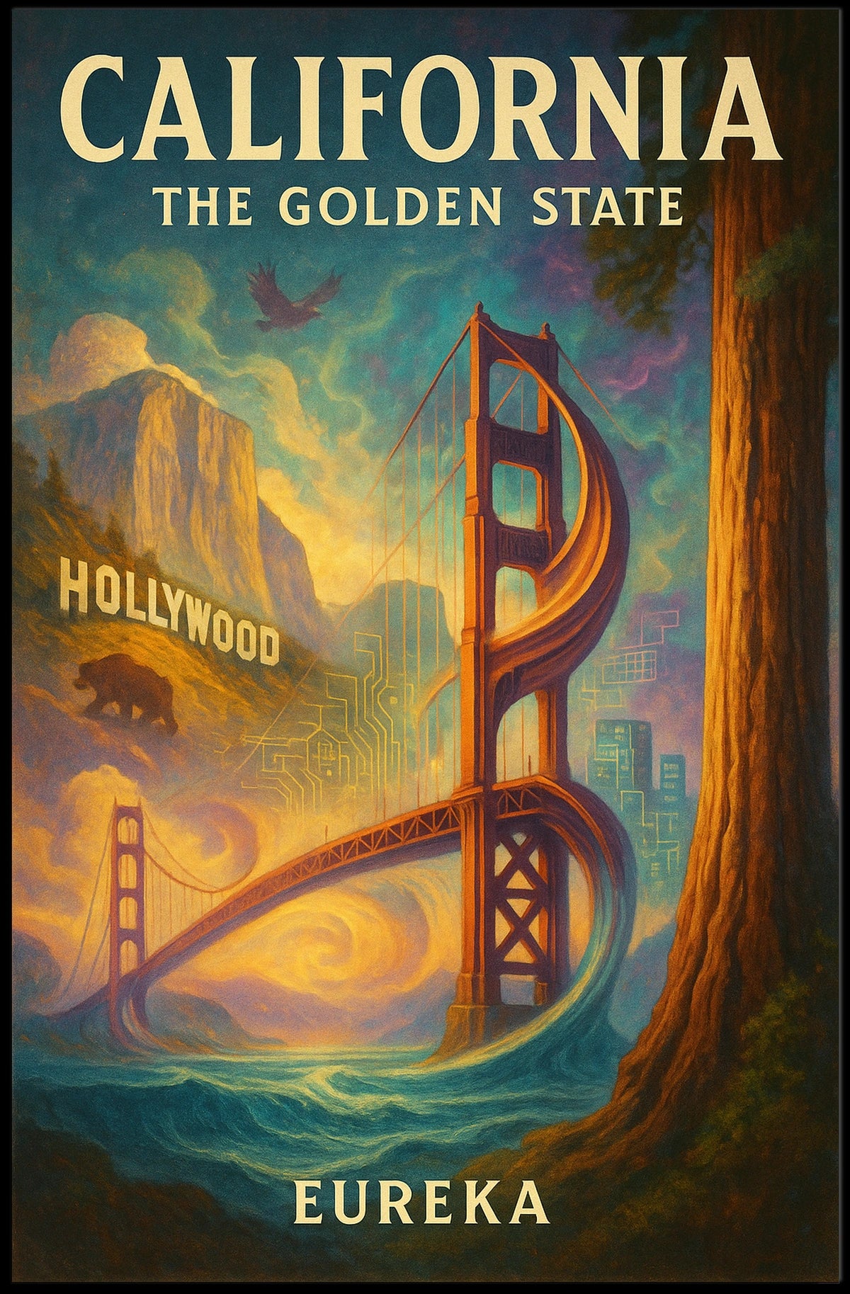 California The Golden State Poster