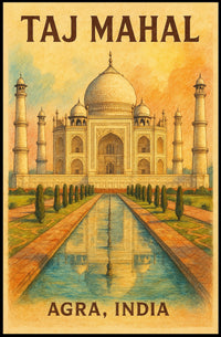 Taj Mahal Travel Photography Poster