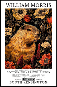 William Morris Exhibition with Capybara Artistic Poster