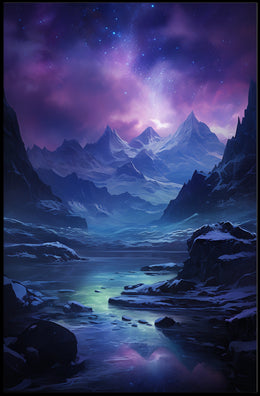 Celestial Mountain Landscape Poster