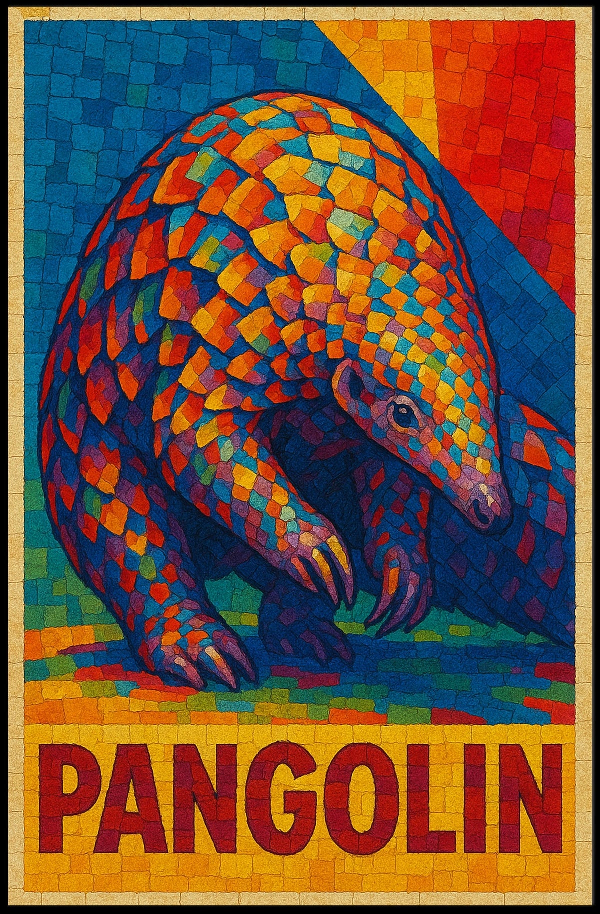 Vibrant Pangolin Poster