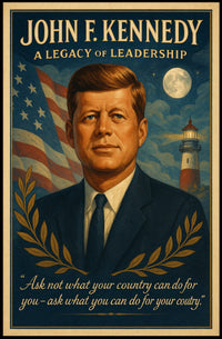 John F. Kennedy Vintage Leadership Poster Art