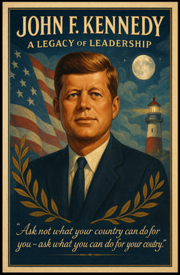 John F. Kennedy Vintage Leadership Poster Art