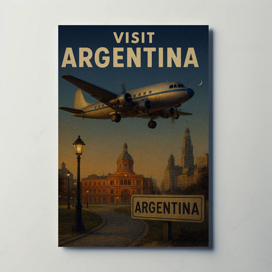 Visit Argentina City At Dusk Tango Travel Poster