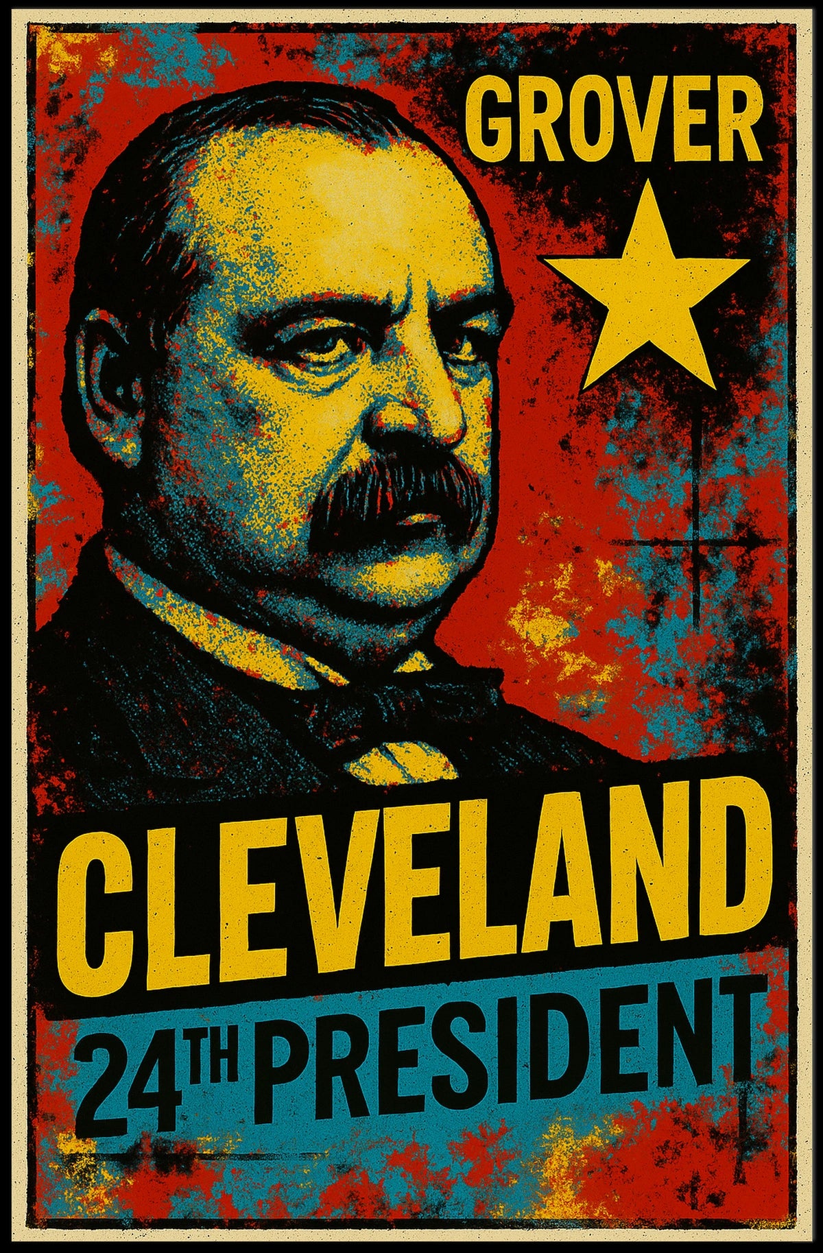 Grover Cleveland 24th President of the United States Graffiti Pop Art Poster