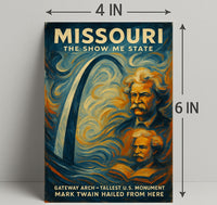 Missouri Gateway Arch Vintage Cultural or Heritage Poster