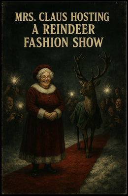 Whimsical Holiday Reindeer Fashion Show Christmas Poster