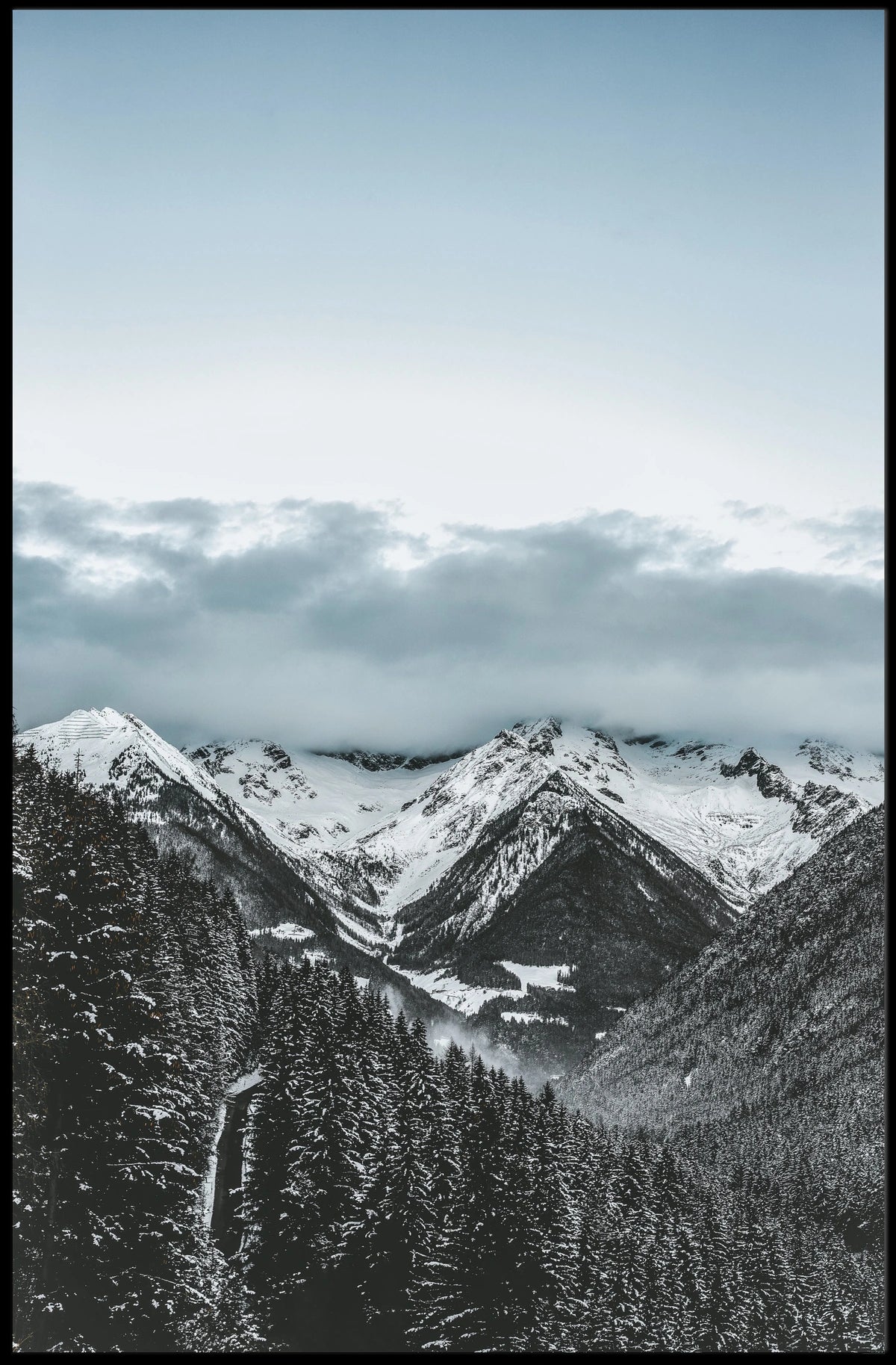 Majestic Snow-Covered Mountains National Park Poster