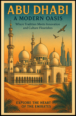 Abu Dhabi Modern Oasis Travel Poster