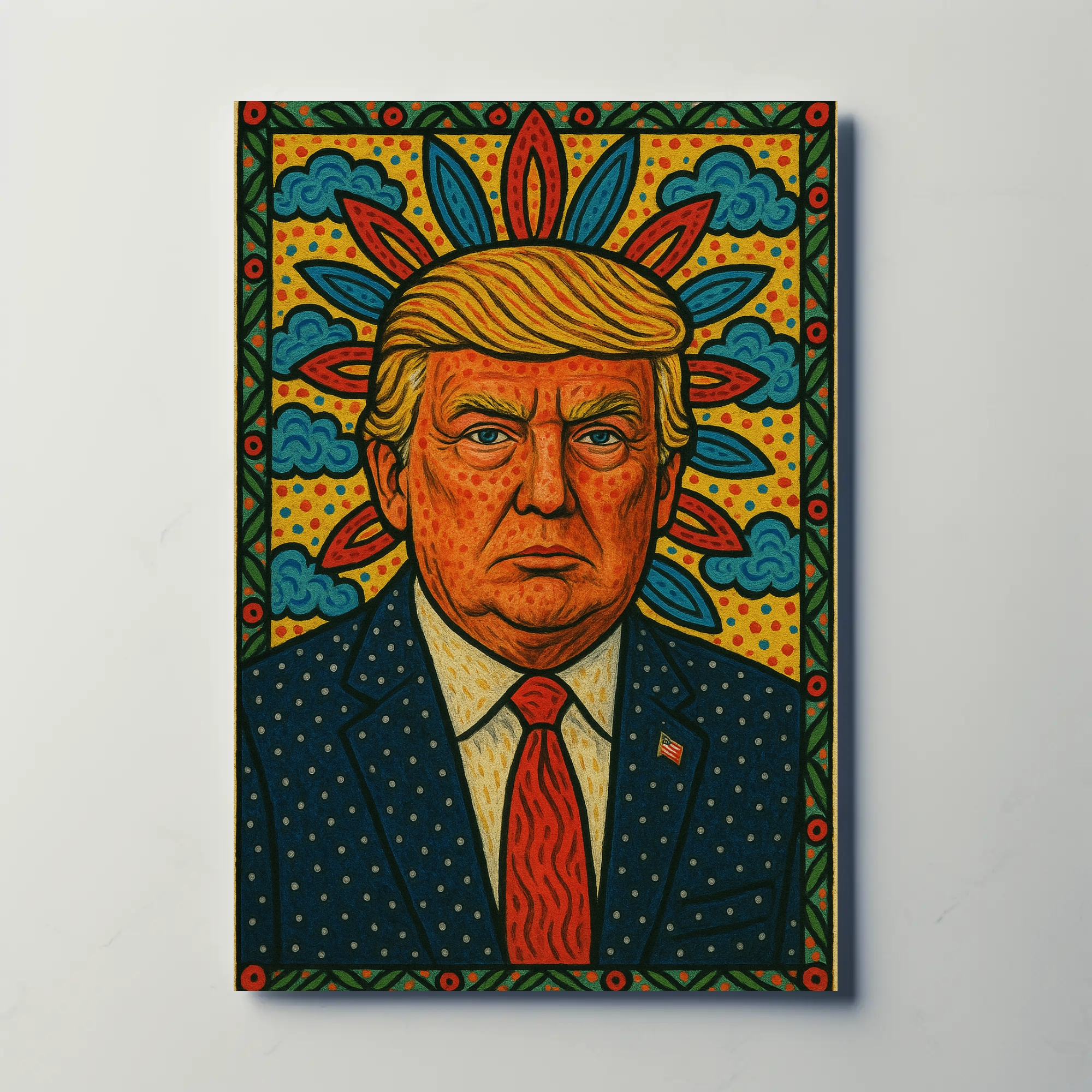 Vibrant Pop Art Style Portrait Artistic Poster