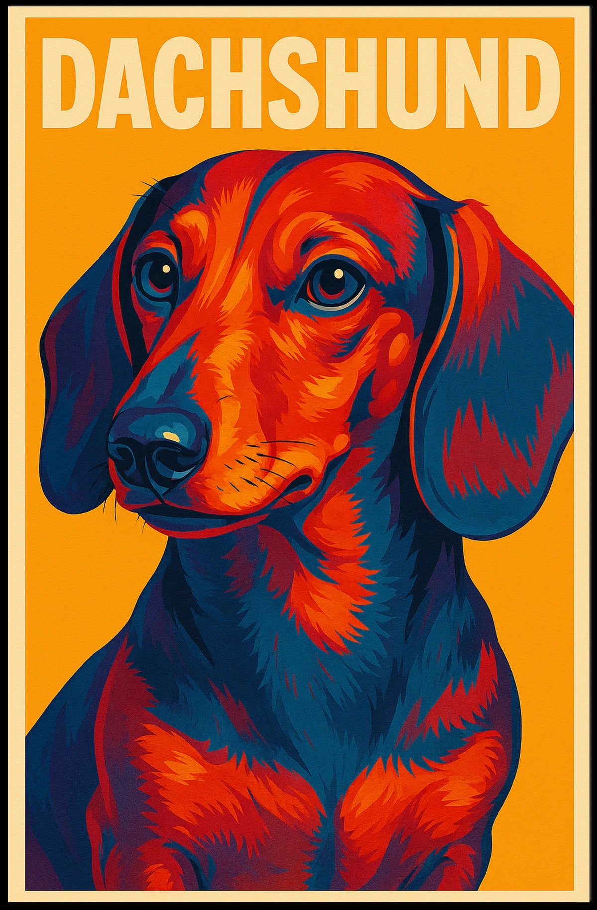 Vibrant Dachshund Portrait Poster