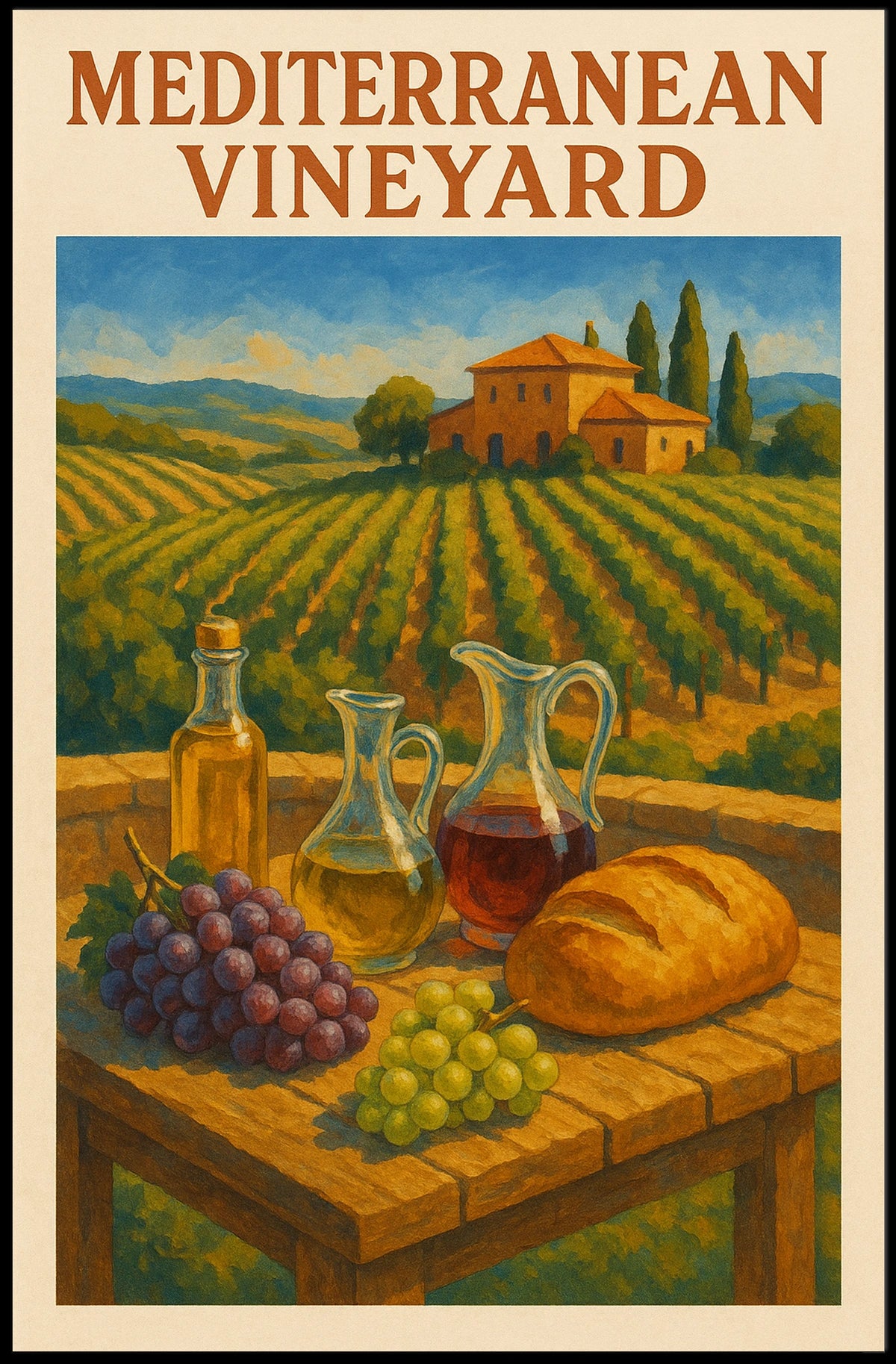 Mediterranean Vineyard Poster