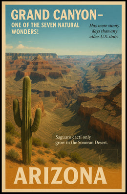 Discover Arizona - Land of the Grand Canyon Poster