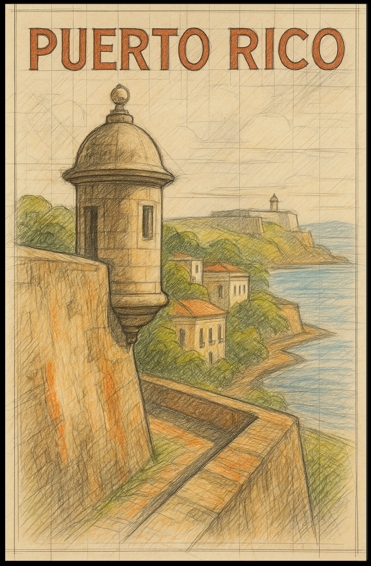 Puerto Rico Coastal Heritage Poster