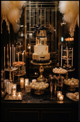 Elegant Art Deco Dessert Display Poster