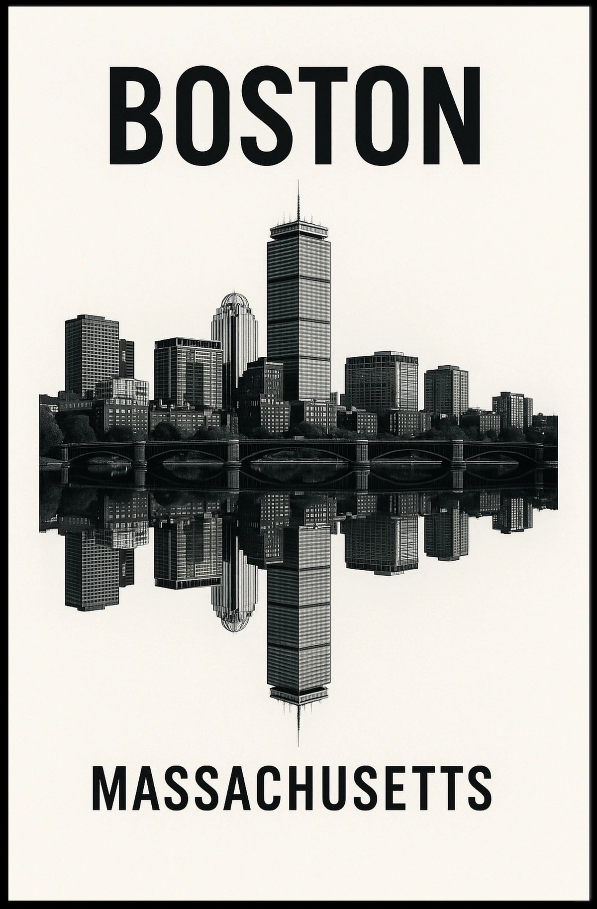 Boston Skyline Massachusetts Poster