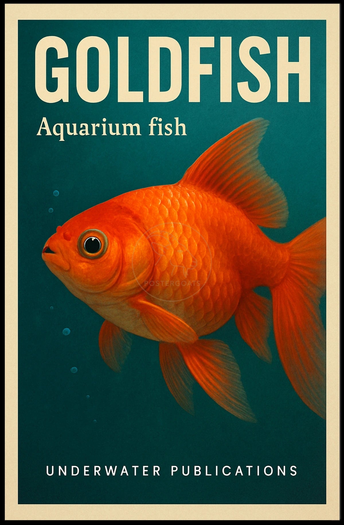 Goldfish in Serene Aquatic Setting Animal Poster