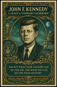 John F. Kennedy Inspirational Leadership Commemorative Poster