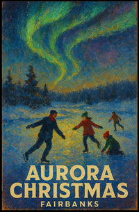 Aurora Christmas in Fairbanks Poster