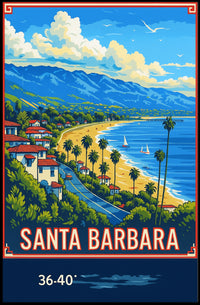 Santa Barbara Coastline Poster PosterGoat