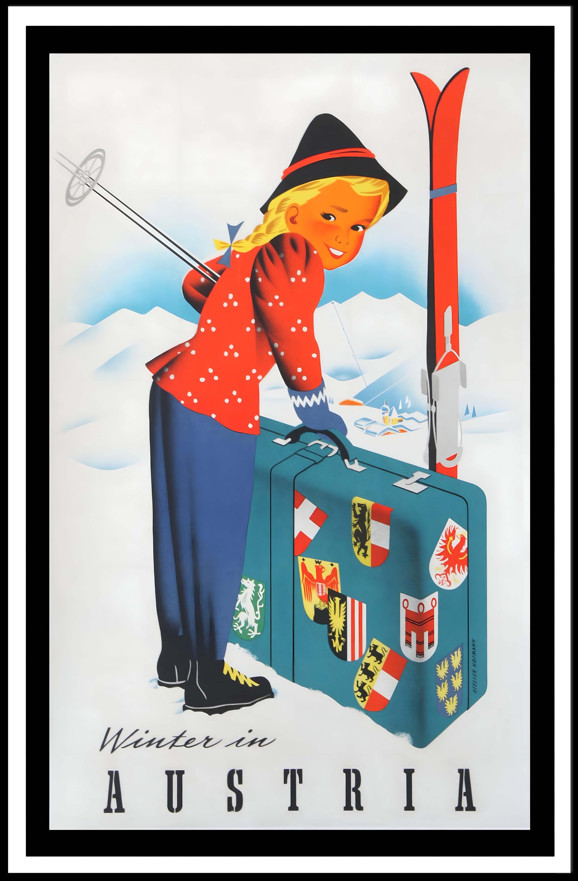 Winter in Austria Vintage Travel Poster PosterGoat