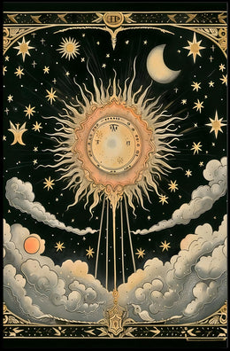 Celestial Sun and Symbols Space or Astronomy Poster