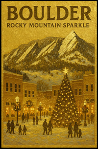 Boulder Rocky Mountain Sparkle Poster