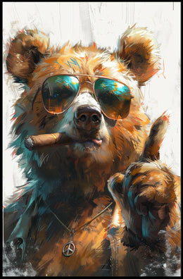 Cool Bear With Attitude Poster