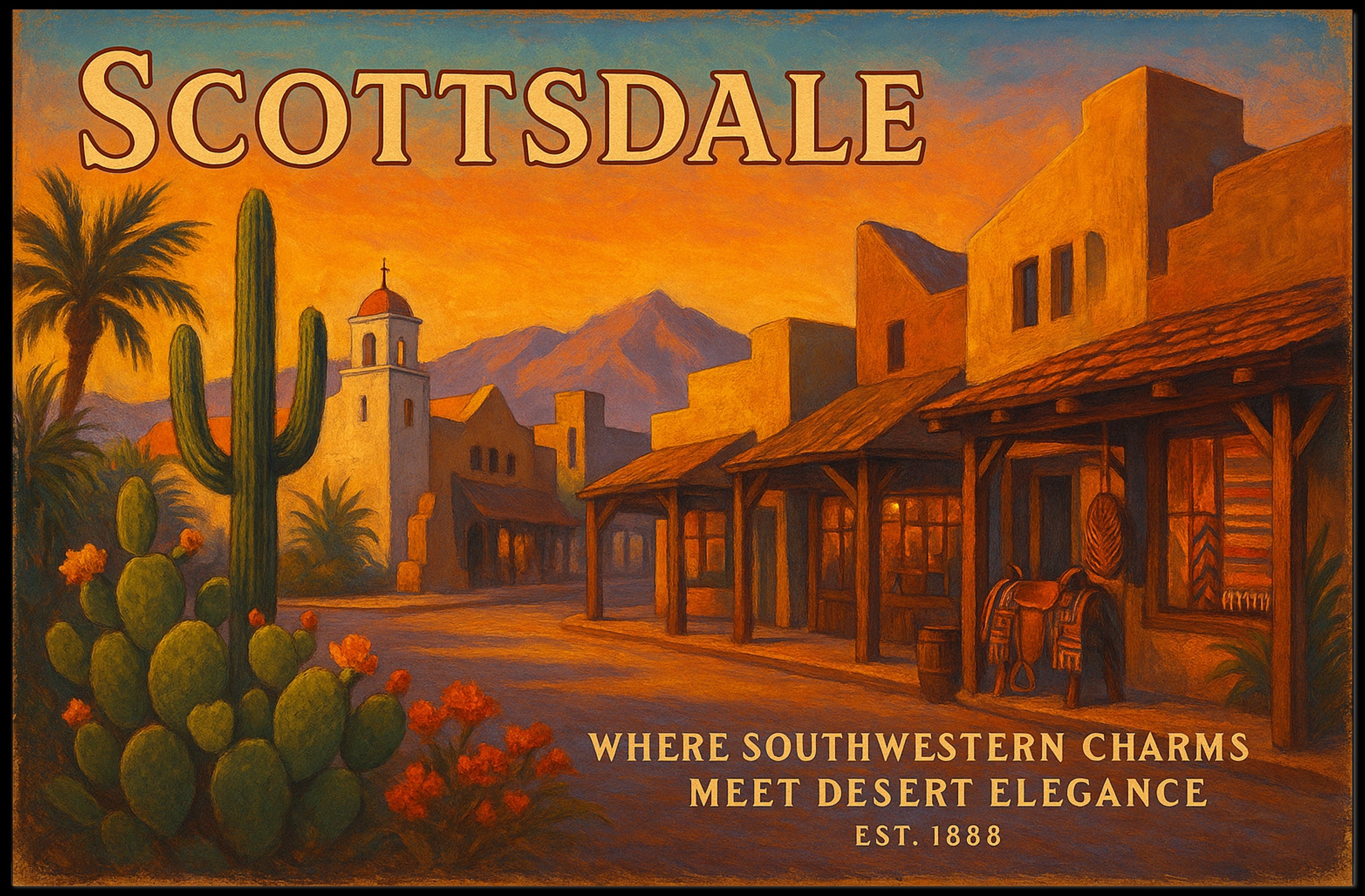 Scottsdale Southwestern Charm Travel Poster