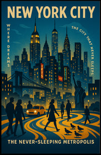 New York City The Never-Sleeping Metropolis Poster