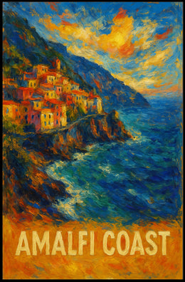 Amalfi Coast Poster Wall Art Scenic Coastal Print Decor