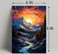 Majestic Mountain Sunset Poster