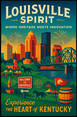Louisville Spirit Where Heritage Meets Innovation Poster