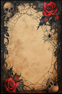 Gothic Skulls and Roses Artistic Pop Culture Poster